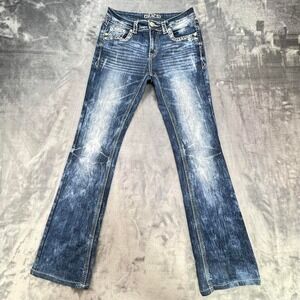 Grace in LA women blue bootcut jeans with rhinestone size 27